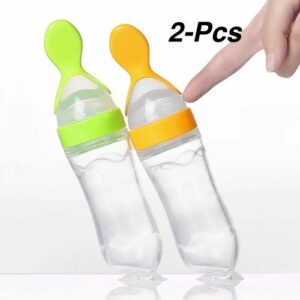 Silicone Baby Squeezing Spoon Feeding Bottle Training Feeder